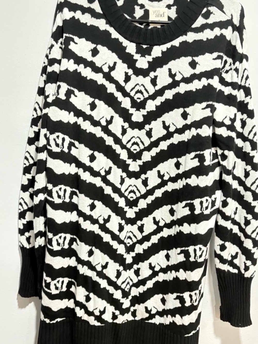 Yes And Fern organic crew neck statement sweater dress with pants